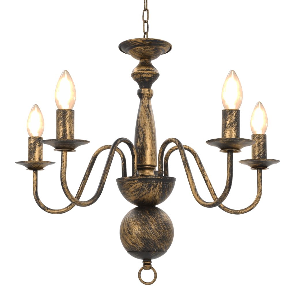 Chandelier Antique Black 5 x E14 Bulbs - All Things Good