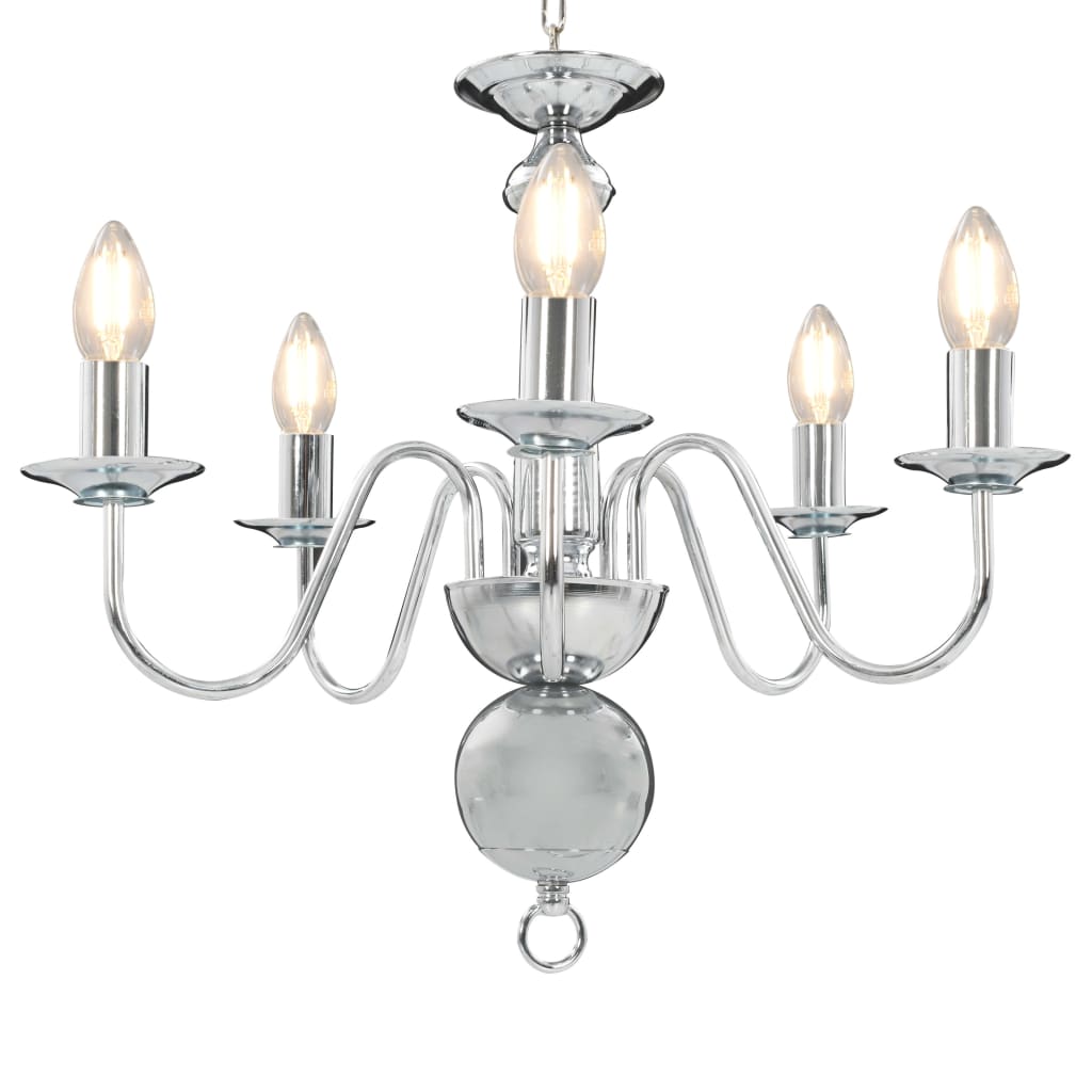 Chandelier Silver 5 x E14 Bulbs - Discount Dealers