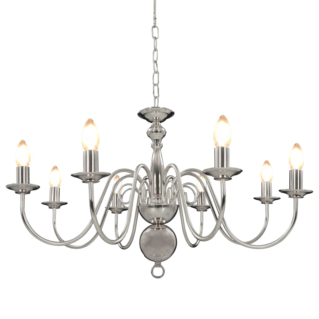 Chandelier Silver 8 x E14 Bulbs - Tyrell & Tyrell