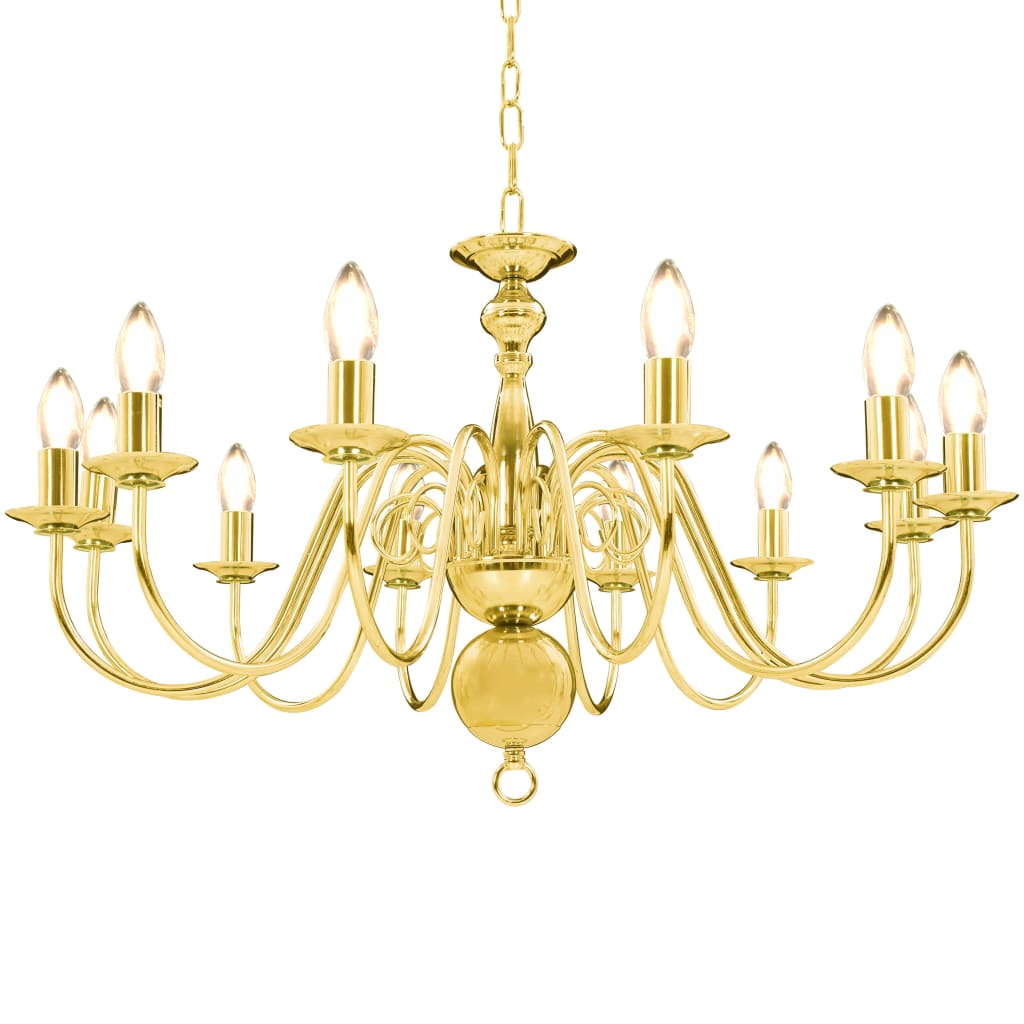 Chandelier Golden 12 x E14 Bulbs - Casper Homes