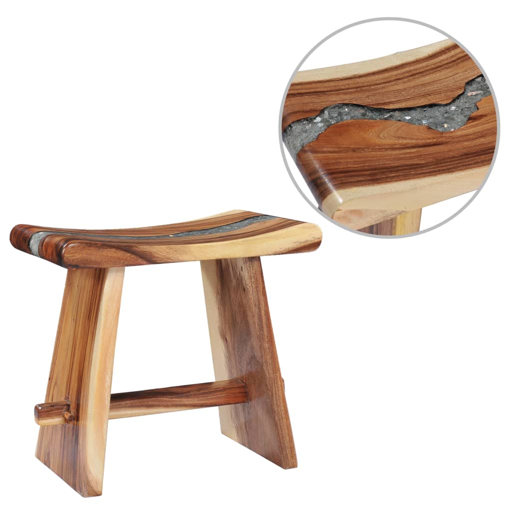 Stool Solid Suar Wood and Polyresin - Brittle & Co