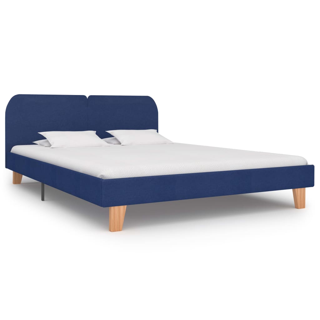 Bed Frame Blue Fabric 150x200 cm King Size - Decor Base