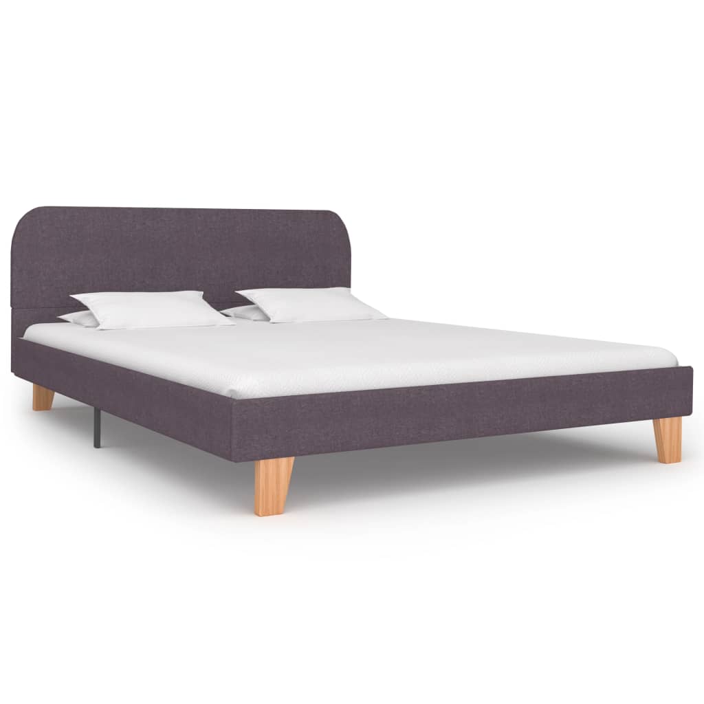 Bed Frame Taupe Fabric 135x190 cm Double - All Things Good