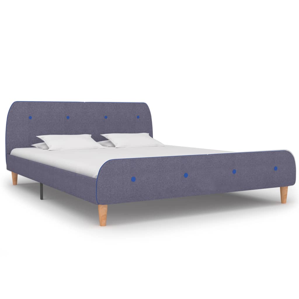 Bed Frame Light Grey Fabric 150x200 cm King Size - Discount Dealers