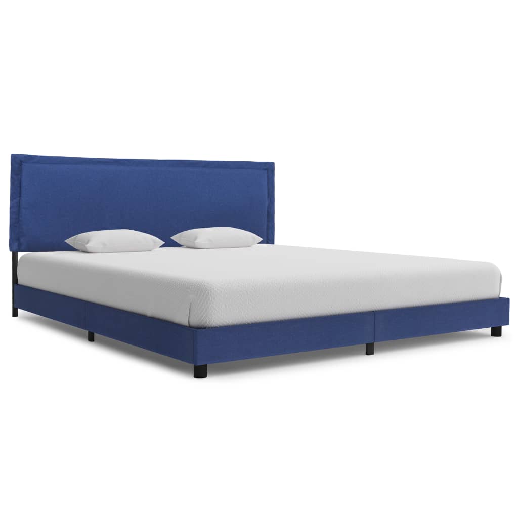 Bed Frame Blue Fabric 150x200 cm King Size - Design Hut