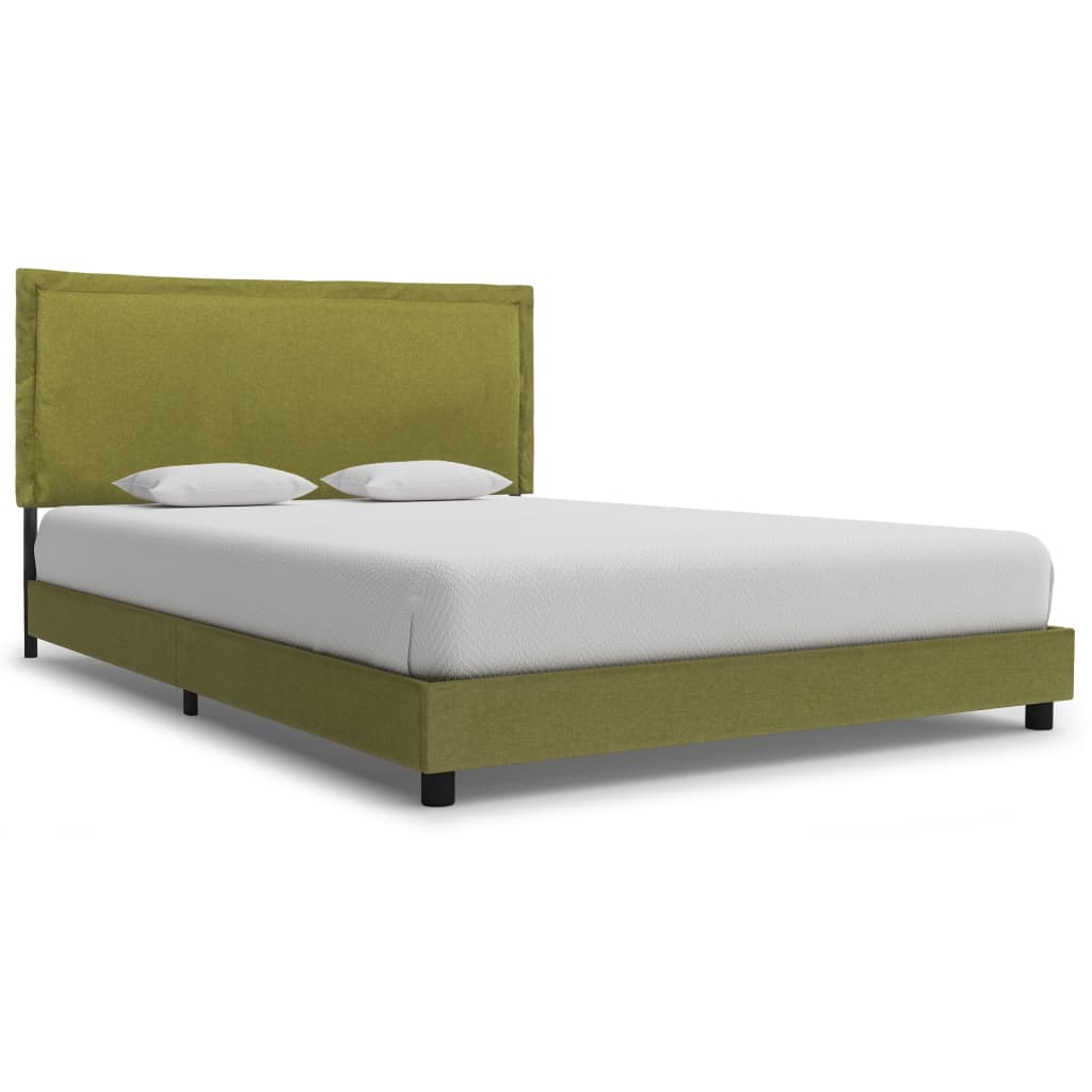 Bed Frame Green Fabric 135x190 cm Double - Tyrell & Tyrell
