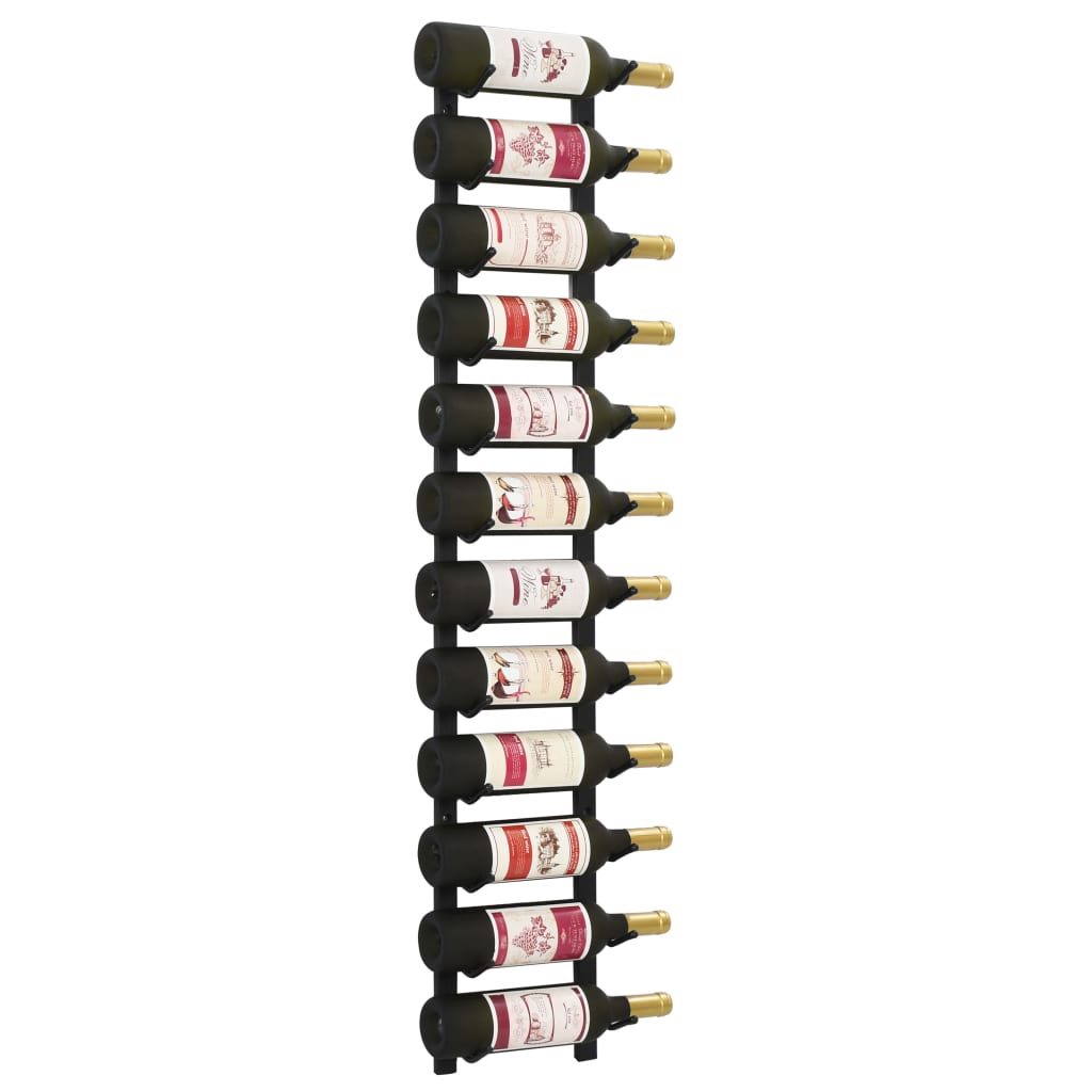Wall Mounted Wine Rack for 12 Bottles Black Iron - Direct Imports