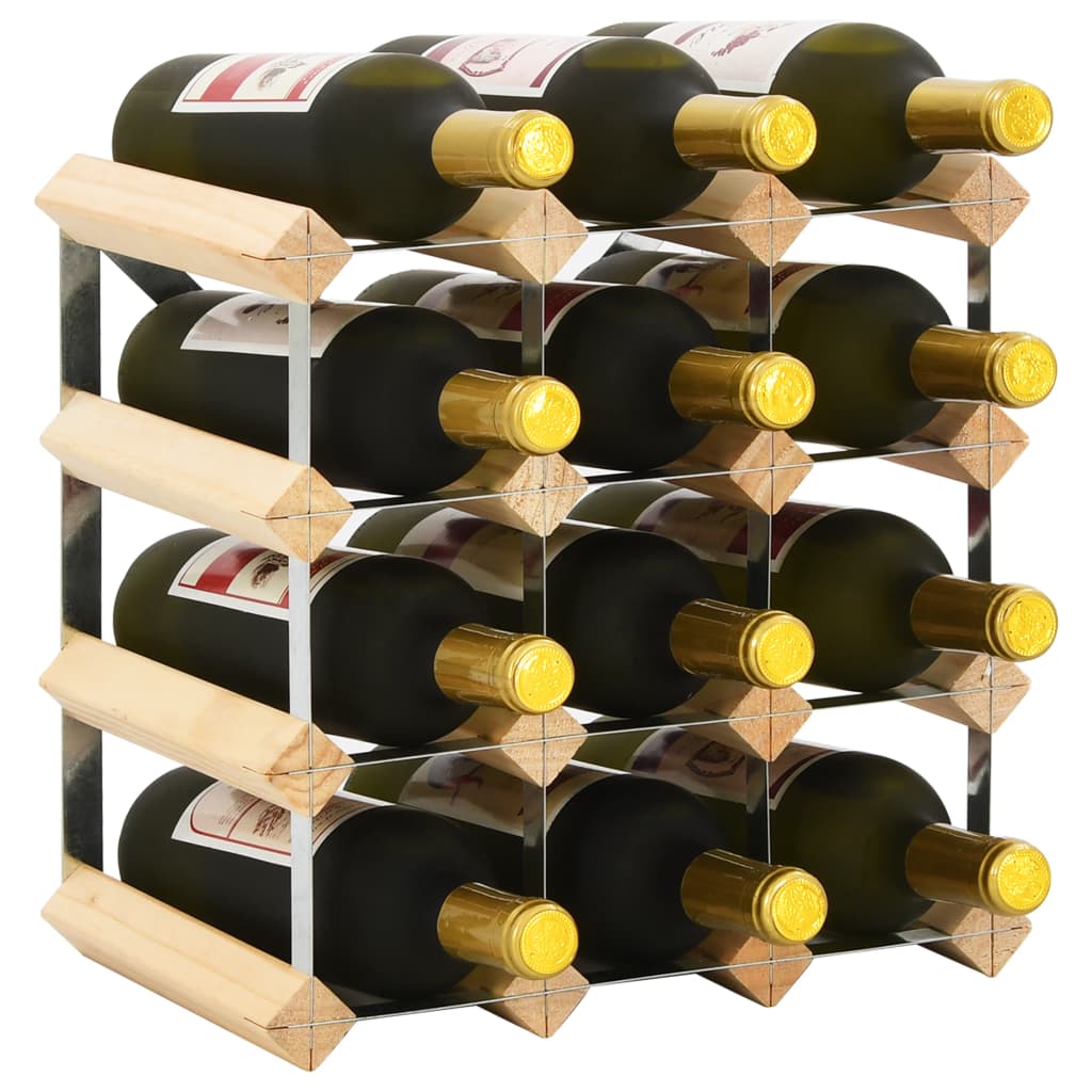 Wine Rack for 12 Bottles Solid Pinewood - Casper Homes