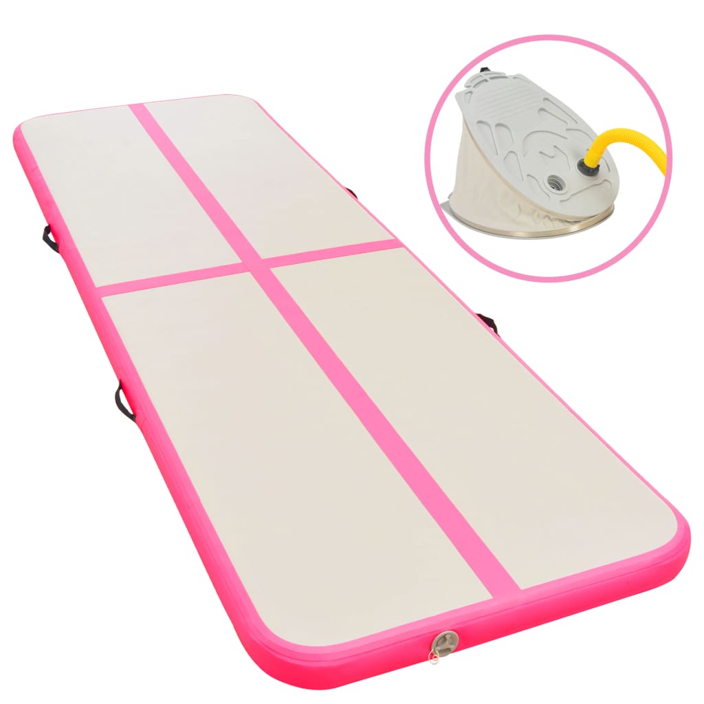 Inflatable Gymnastics Mat with Pump 700x100x10 cm PVC Pink - All Things Good