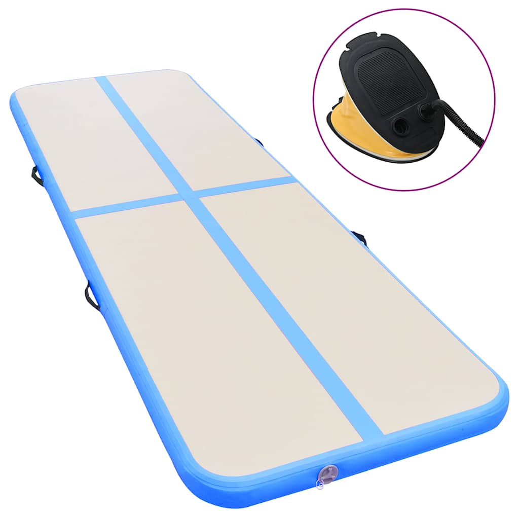 Inflatable Gymnastics Mat with Pump 700x100x10 cm PVC Blue - Direct Imports