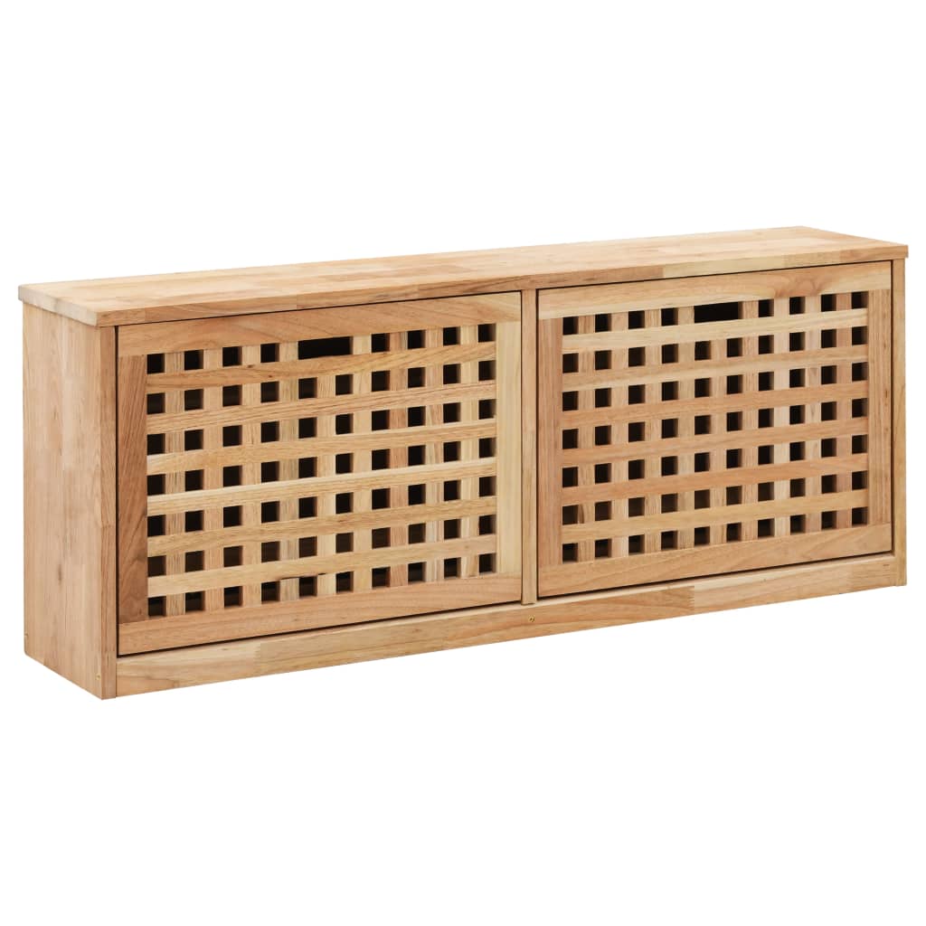 Shoe Storage Bench 94x20x38 cm Solid Walnut Wood - Merkel Designers