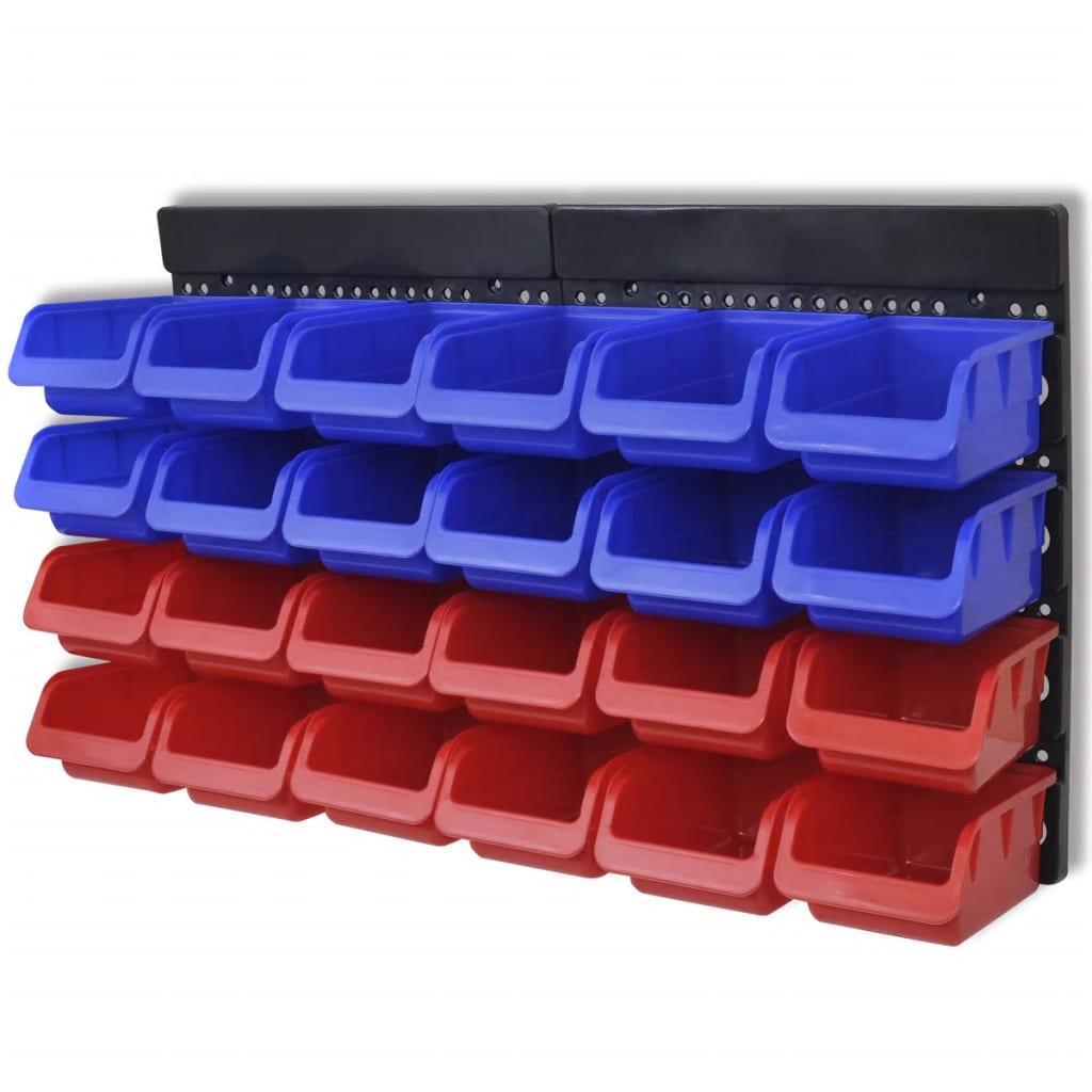 2 pcs Blue & Red Wall Mounted Garage Tool Organiser - Tyrell & Tyrell