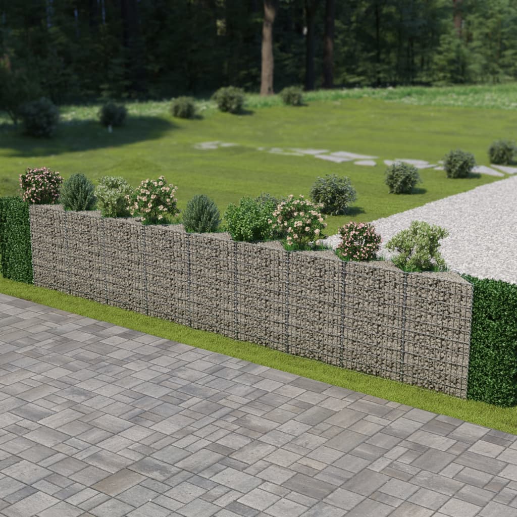 Gabion Wall Galvanised Steel 630x30x100 cm - Style and Chic