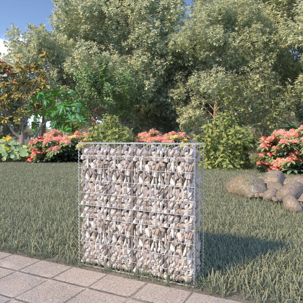 Gabion Wall with Covers Galvanised Steel 80x20x100 cm - Unbeatable Bargains