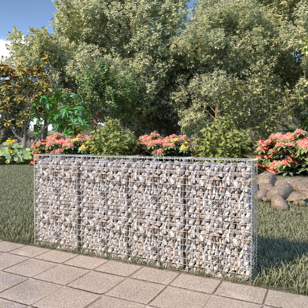 Gabion Wall with Covers Galvanised Steel 200x20x85 cm - Sid & Sam