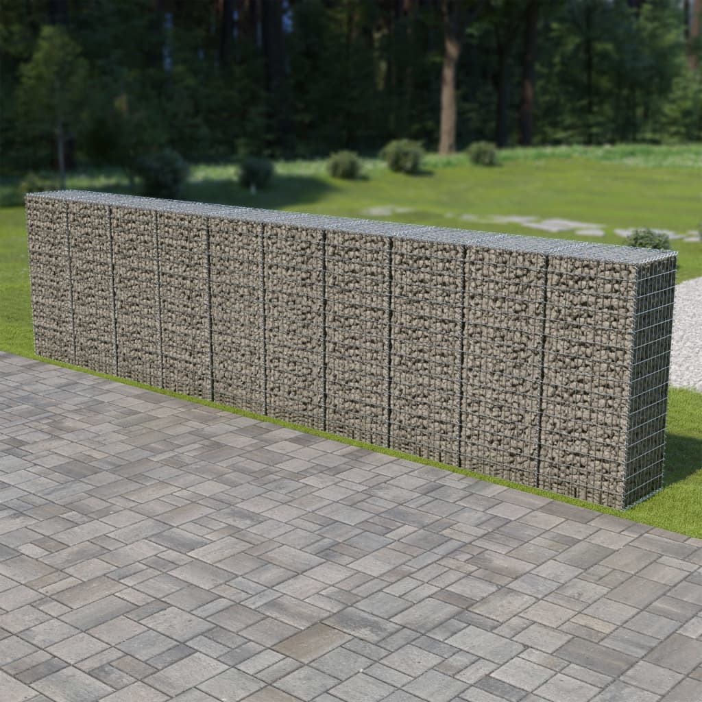 Gabion Wall with Covers Galvanised Steel 600x50x150 cm - Merkel Designers