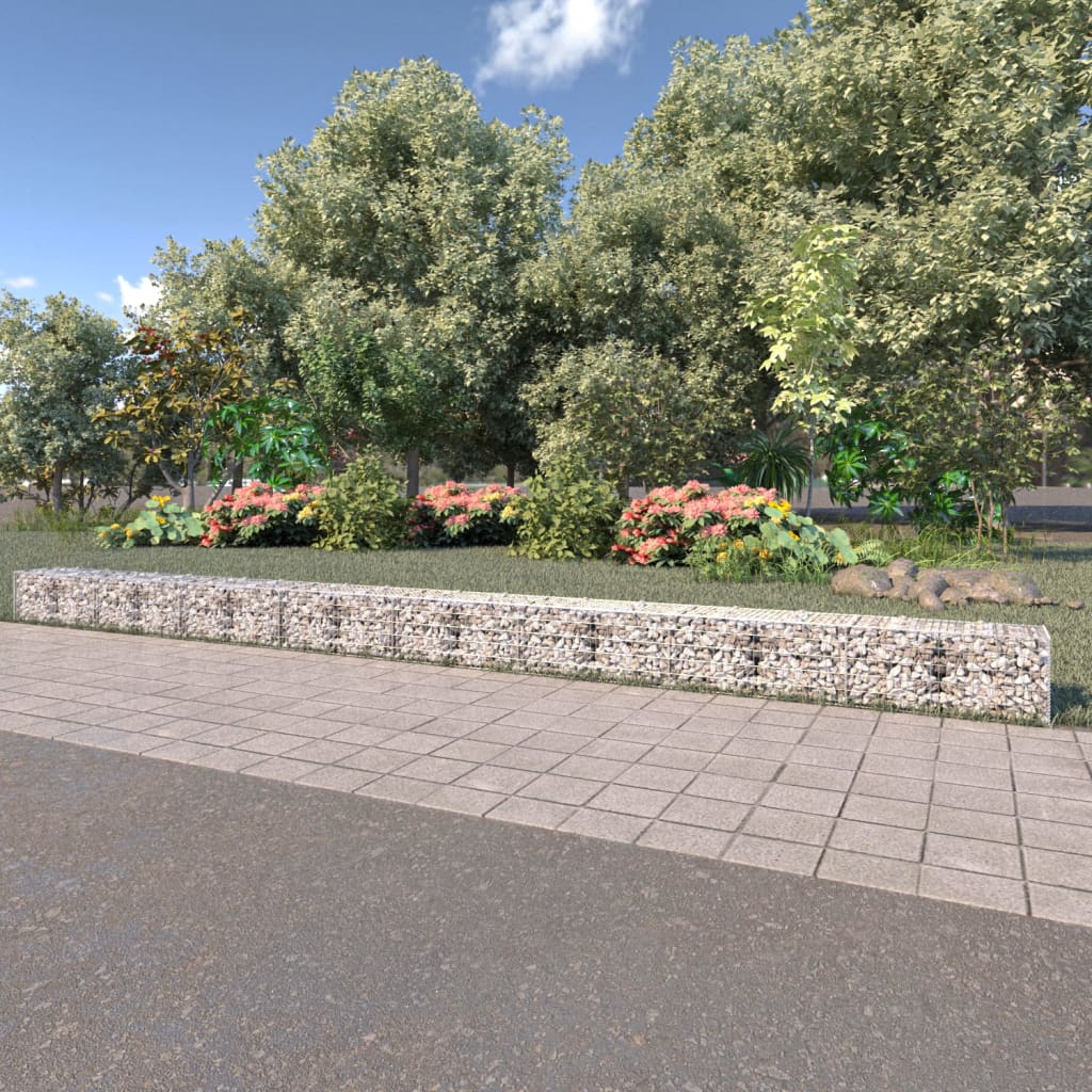 Gabion Wall with Covers Galvanised Steel 900x50x50 cm - All Things Good