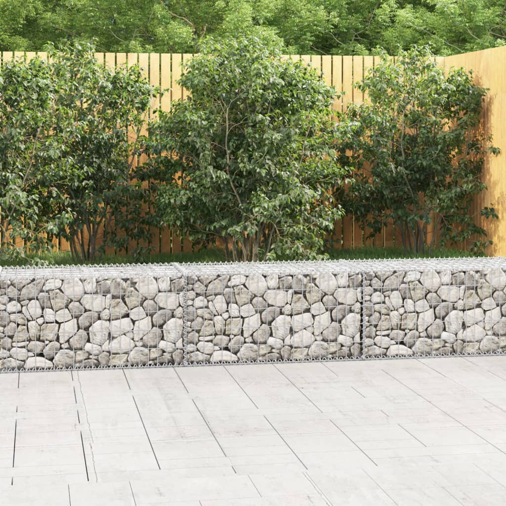 Gabion Wall with Covers Galvanised Steel 300x50x50 cm - R and M Furniture