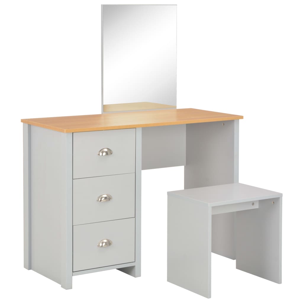 Dressing Table - KESTI Dresser Grey and Natural 104cm - Sid & Sam