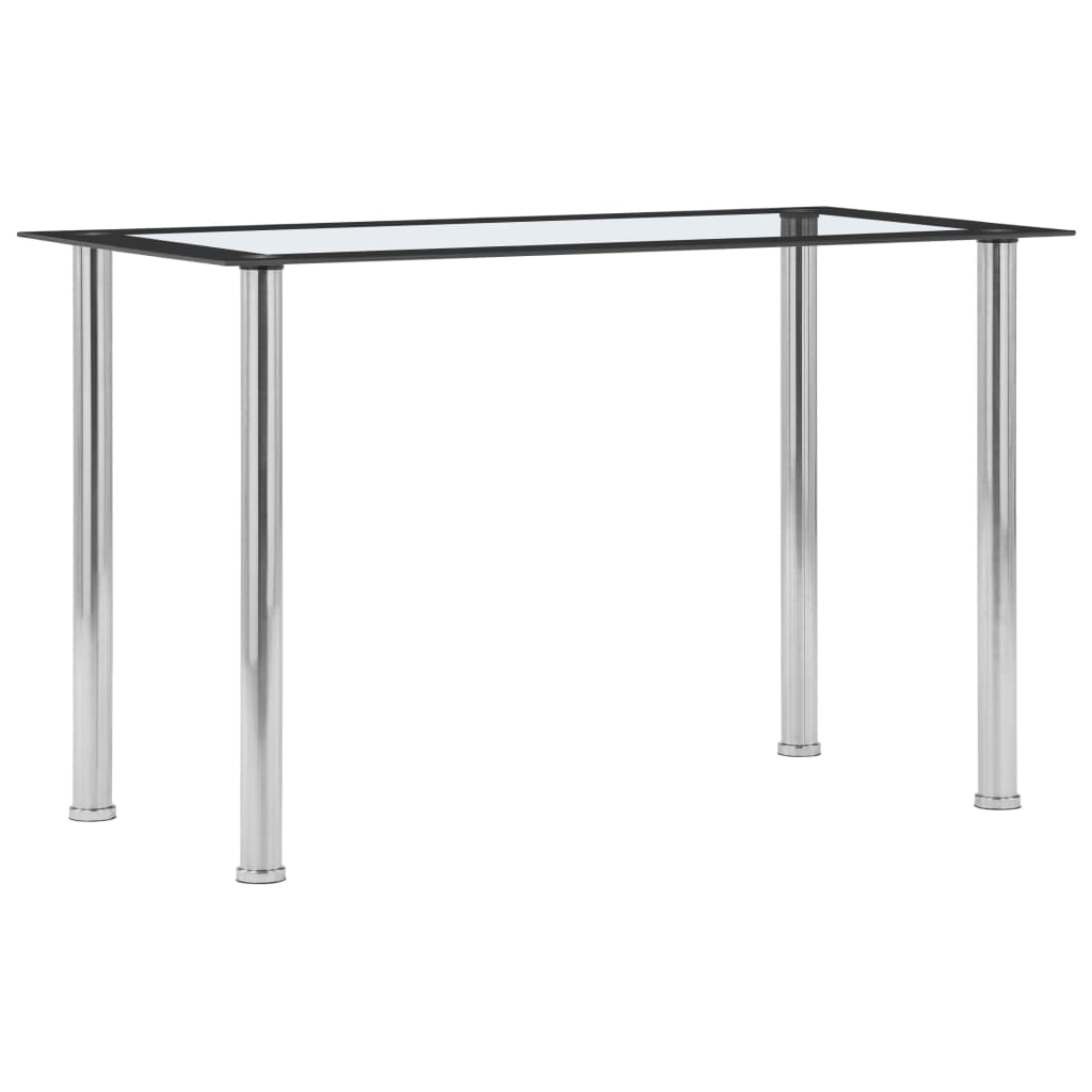 Dining Table Black and Transparent 120x60x75 cm Tempered Glass - Sid & Sam