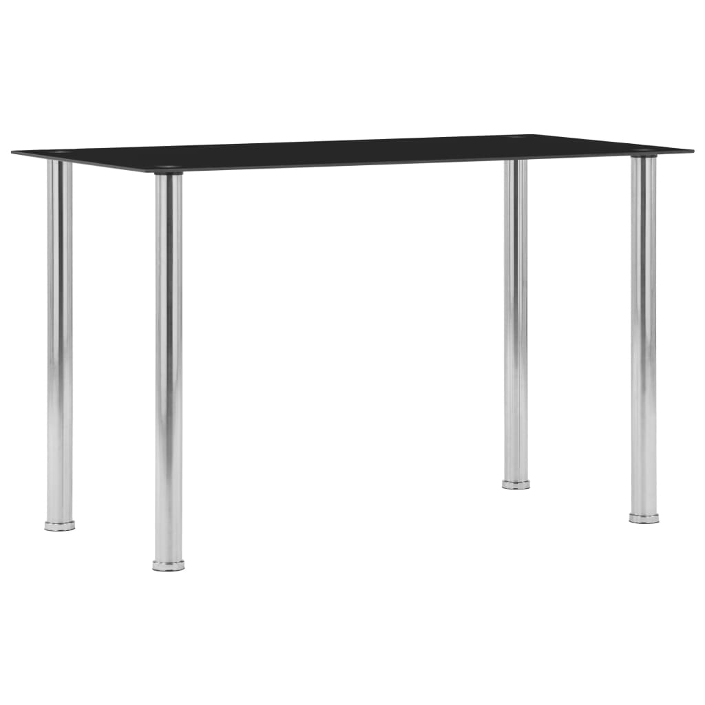 Dining Table Black 120x60x75 cm Tempered Glass - The Home Maker