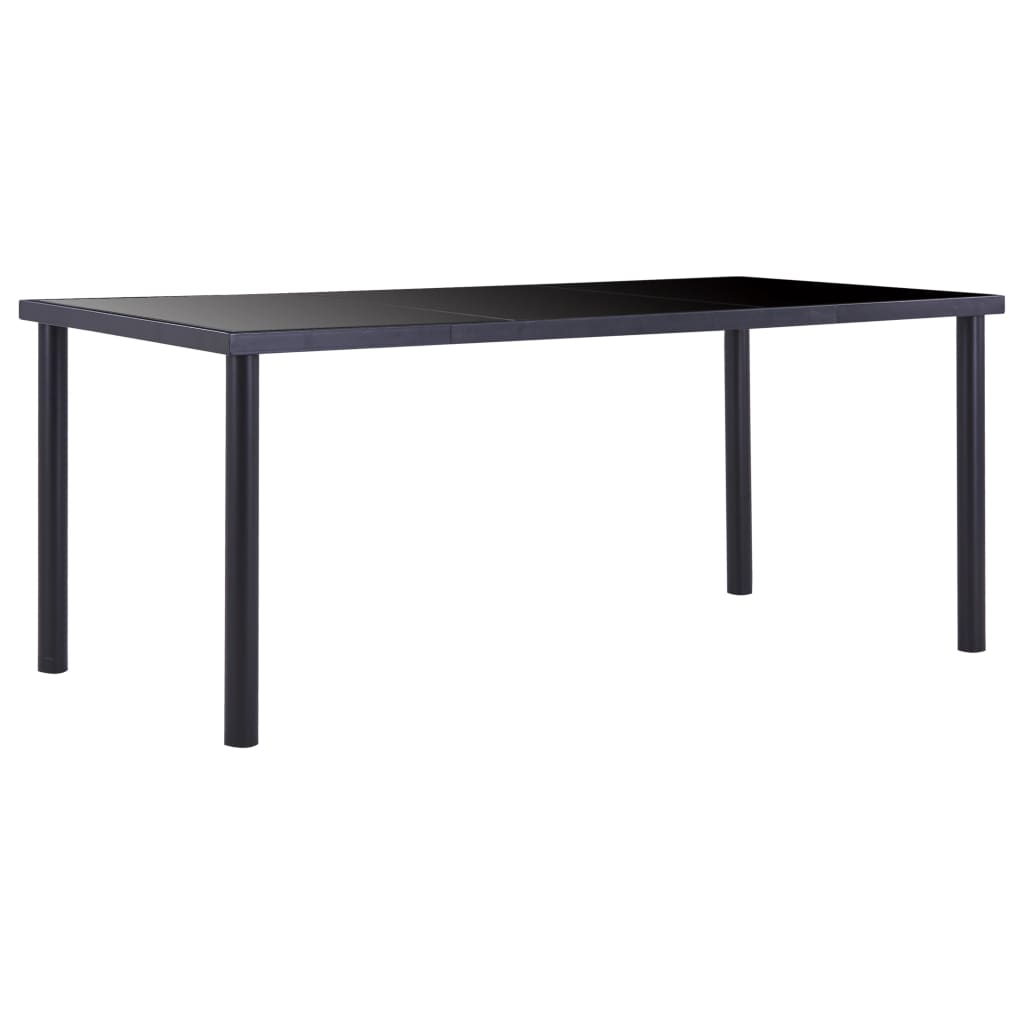 Dining Table Black 180x90x75 cm Tempered Glass - Casper Homes