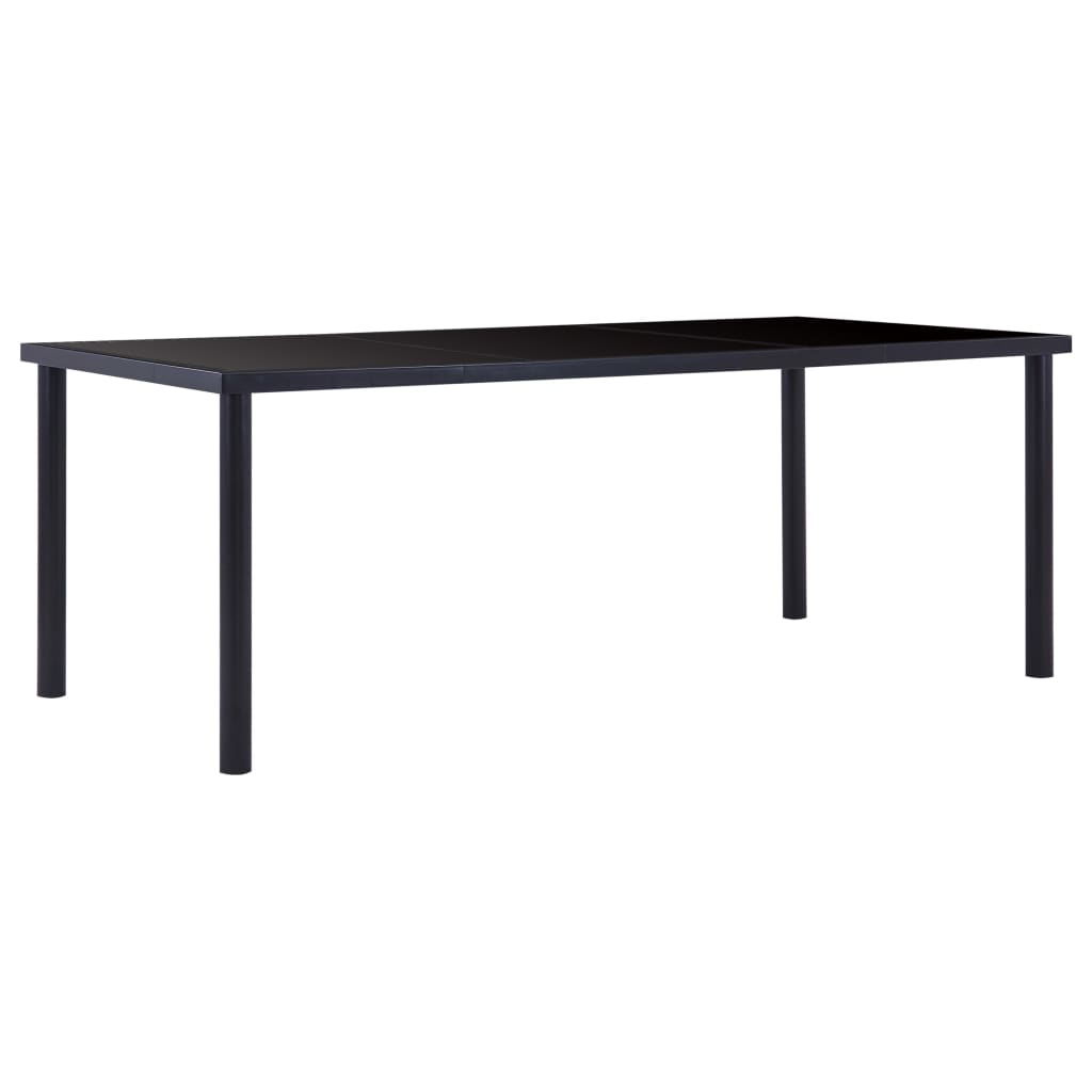 Dining Table Black 200x100x75 cm Tempered Glass - Millennium Furniture