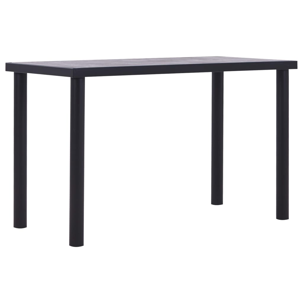 Dining Table Black and Concrete Grey 120x60x75 cm MDF - Discount Dealers