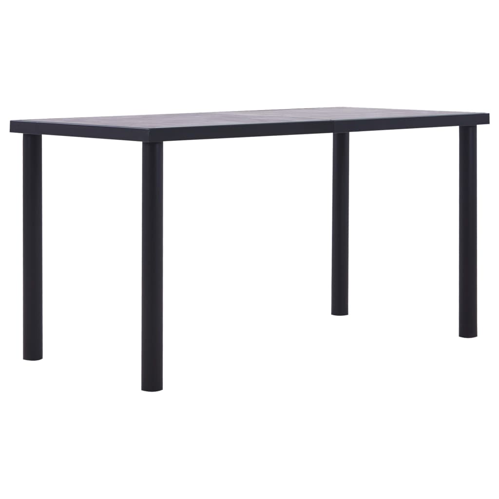 Dining Table Black and Concrete Grey 140x70x75 cm MDF - Sid & Sam