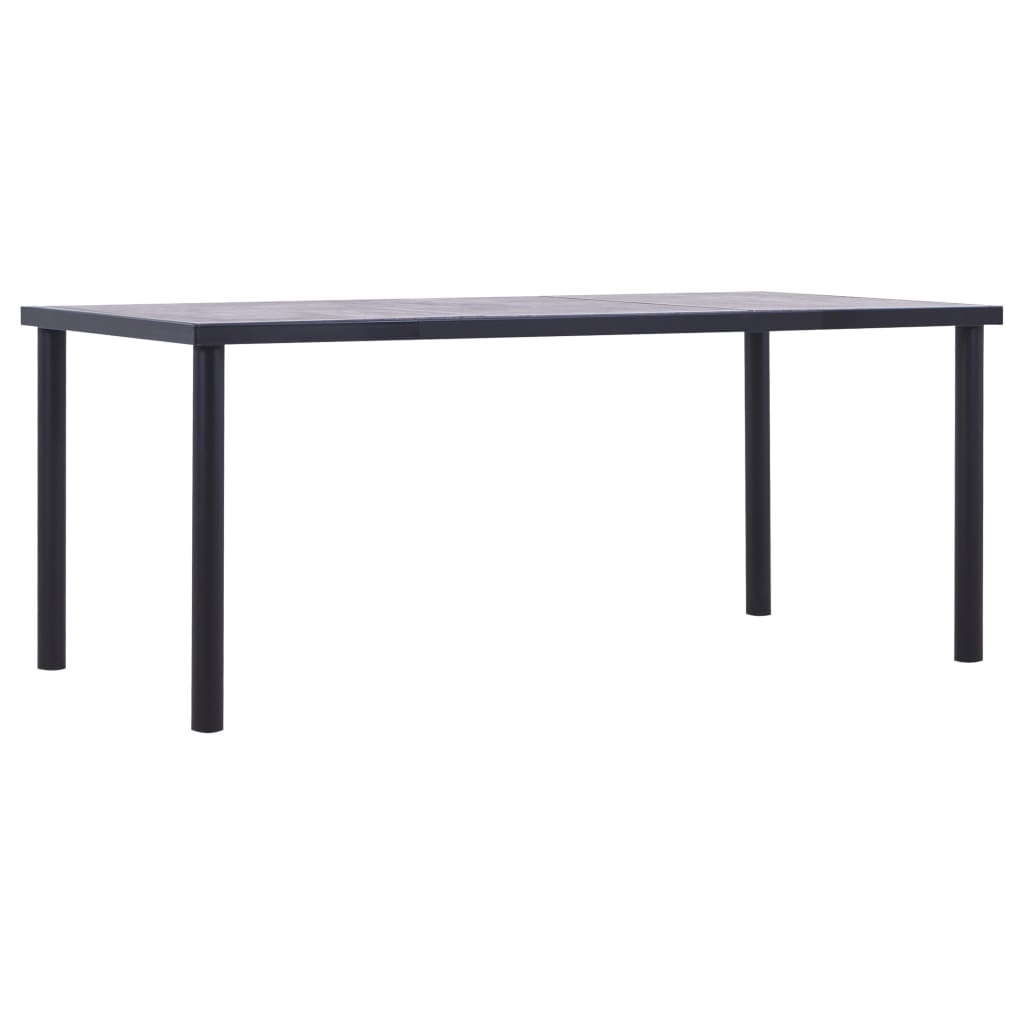 Dining Table Black and Concrete Grey 180x90x75 cm MDF - Style and Chic