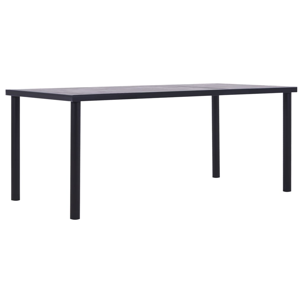 Dining Table Black and Concrete Grey 200x100x75 cm MDF - Direct Imports