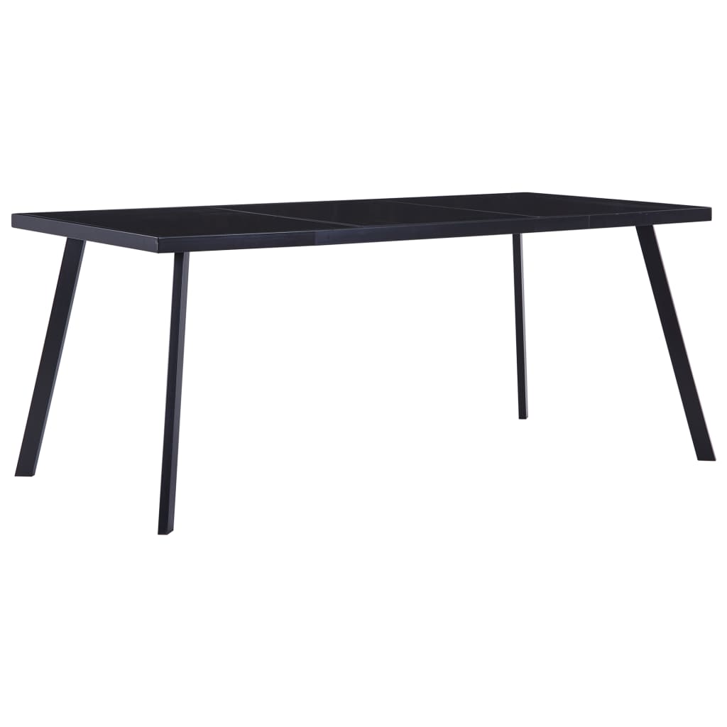 Dining Table Black 160x80x75 cm Tempered Glass - Style and Chic