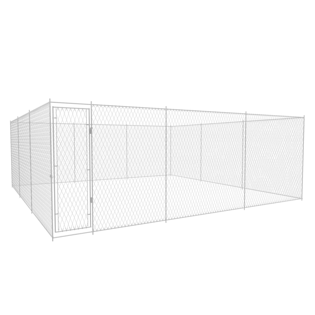 Outdoor Dog Kennel Galvanised Steel 570x570x185 cm - Casper Homes
