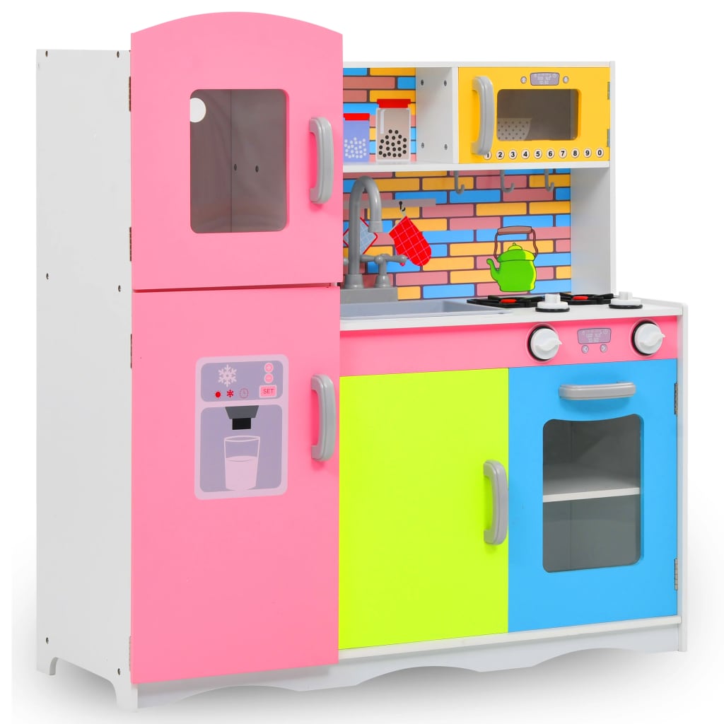 Kids' Play Kitchen MDF 80x30x85 cm Multicolour - Tyrell & Tyrell