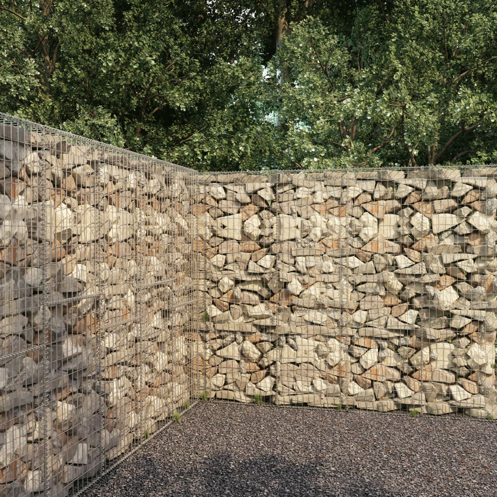 Gabion Wall with Cover Galvanised Steel 300x50x200 cm - The Home Maker