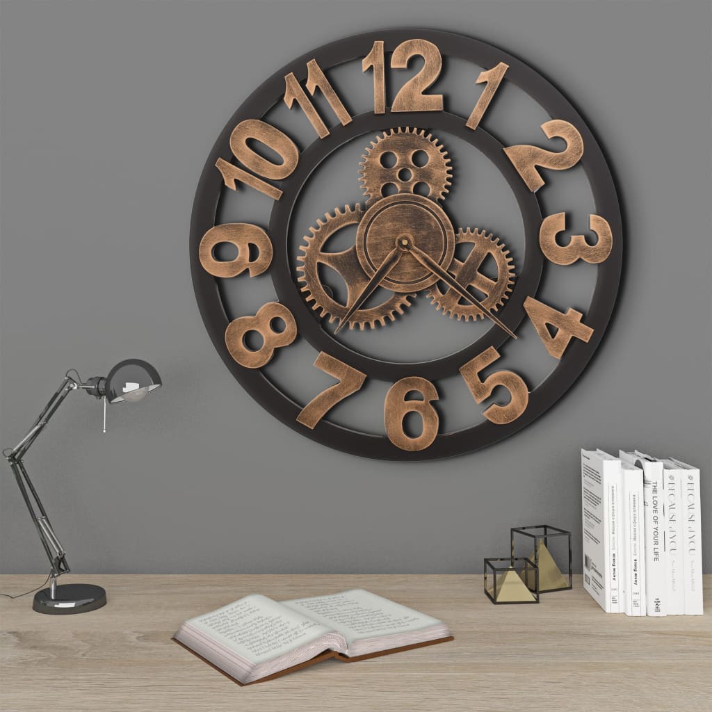 Wall Clock Metal 58 cm Golden and Black - Sid & Sam