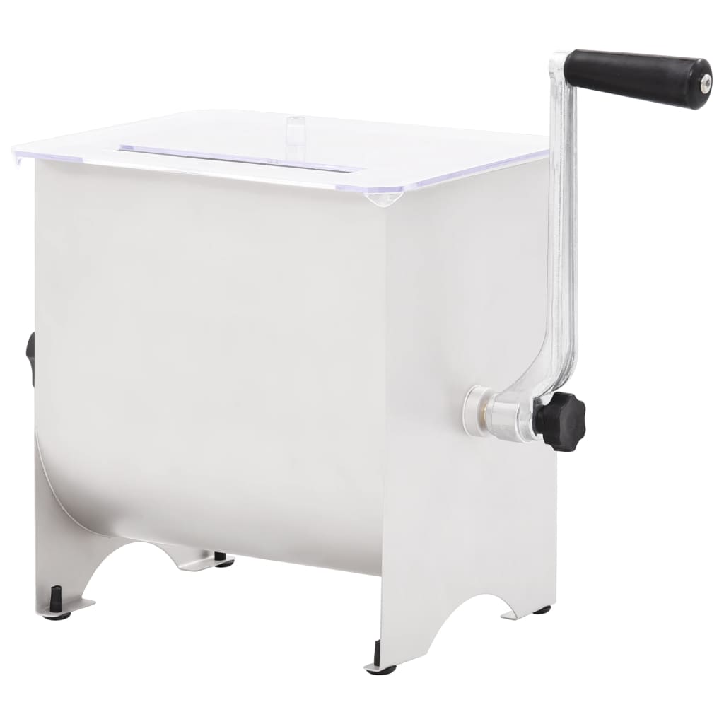 Manual Meat Mixer with Lid Silver Stainless Steel - Style and Chic