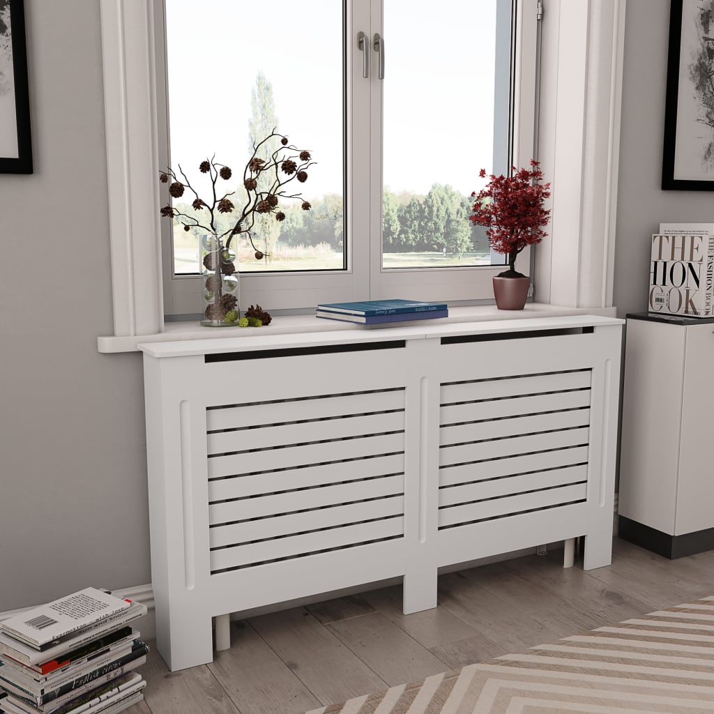 Radiator Cover White 152x19x81.5 cm MDF - Merkel Designers