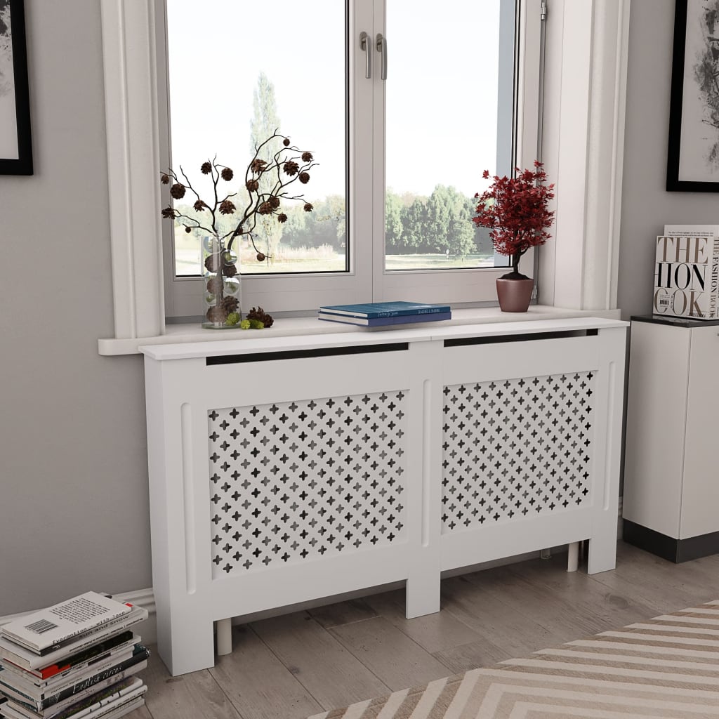 Radiator Cover White 152x19x81.5 cm MDF - All Things Good