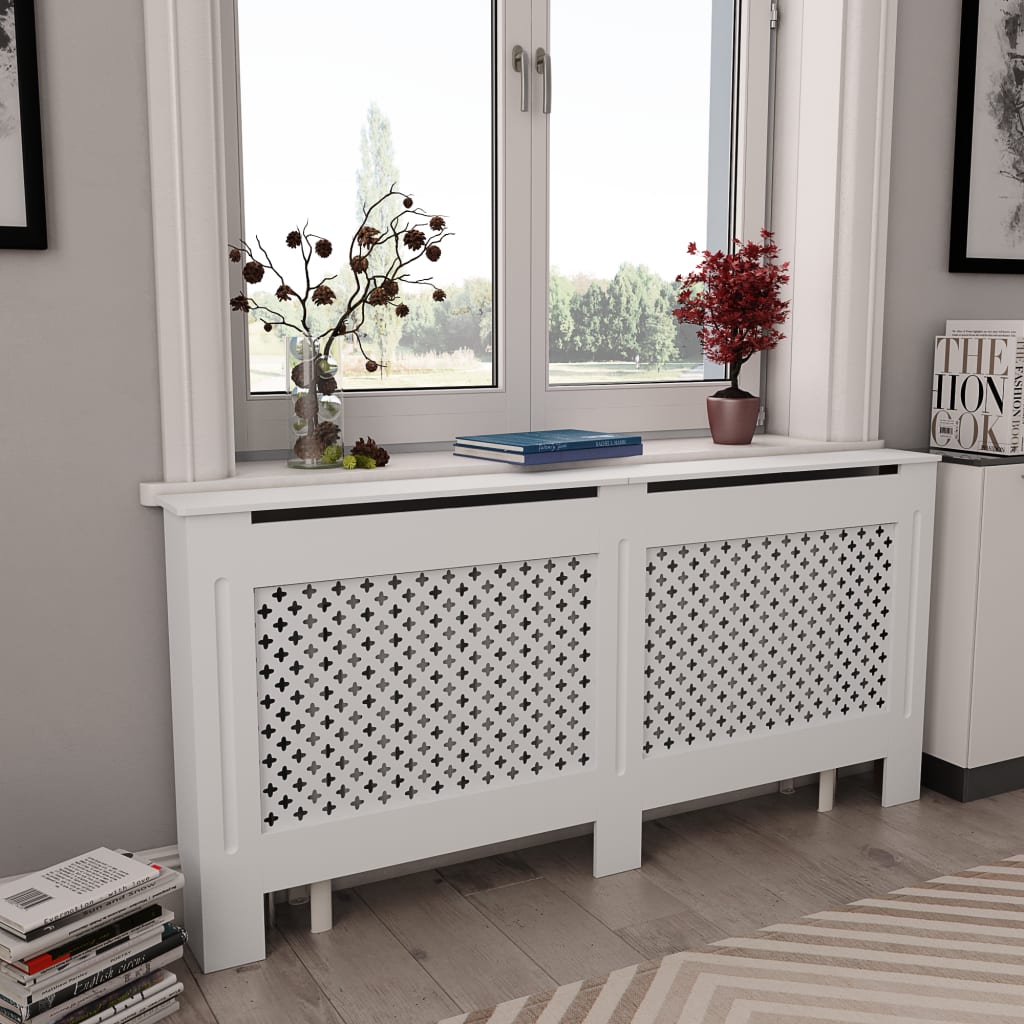 Radiator Cover White 172x19x81.5 cm MDF - Casper Homes