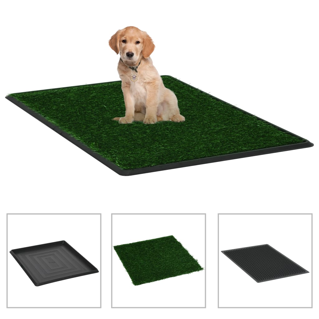 Pet Toilet with Tray & Faux Turf Green 64x51x3 cm WC - Sid & Sam