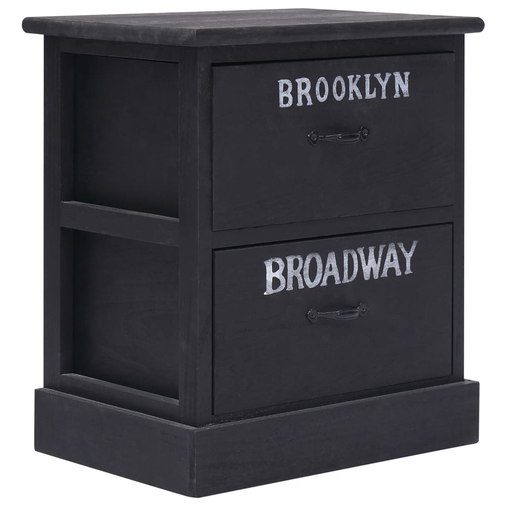 Bedside Table - HOWELL Nightstand Black 38cm - Decor Base