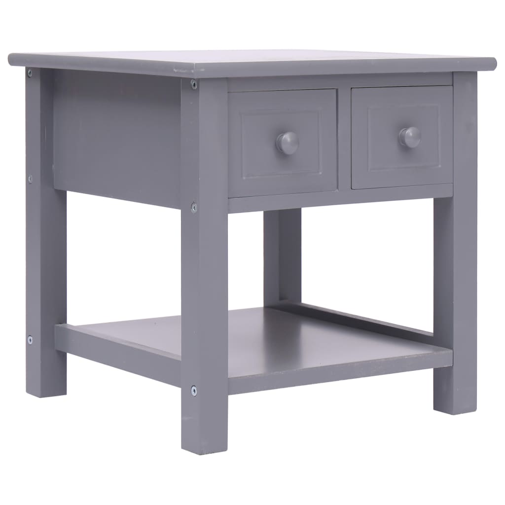 Side Table Grey 40x40x40 cm Paulownia Wood - R and M Furniture