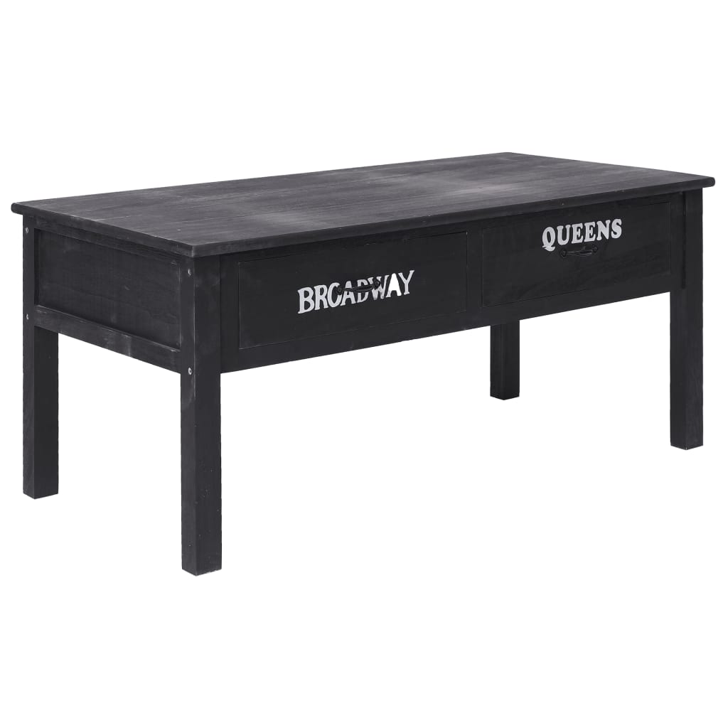Coffee Table Black 100x50x45 cm Wood - Merlin Deals