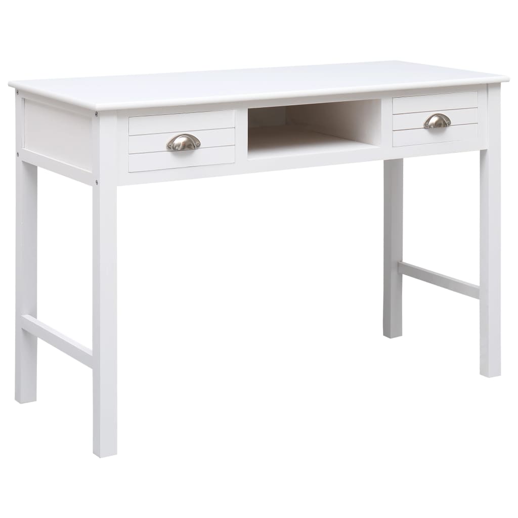 Writing Desk White 110x45x76 cm Wood - Sid & Sam