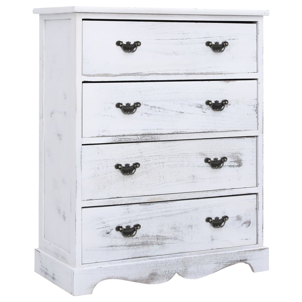Drawer Cabinet White 60x30x75 cm Wood - The Home Maker
