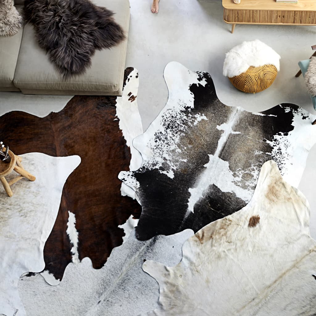 Real Cow Hide Rug Black and White 150x170 cm - Tyrell & Tyrell