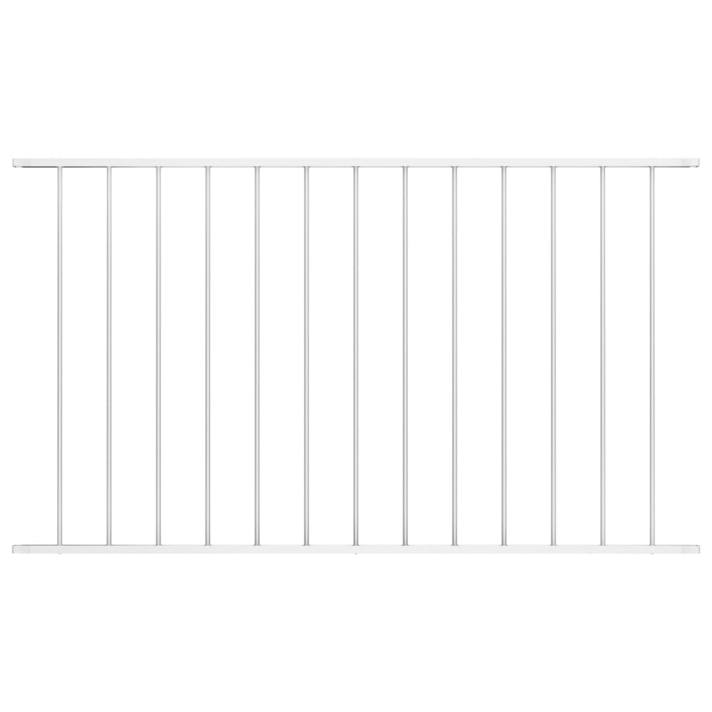 Fence Panel Powder-coated Steel 1.7x1.25 m White - Decor Base