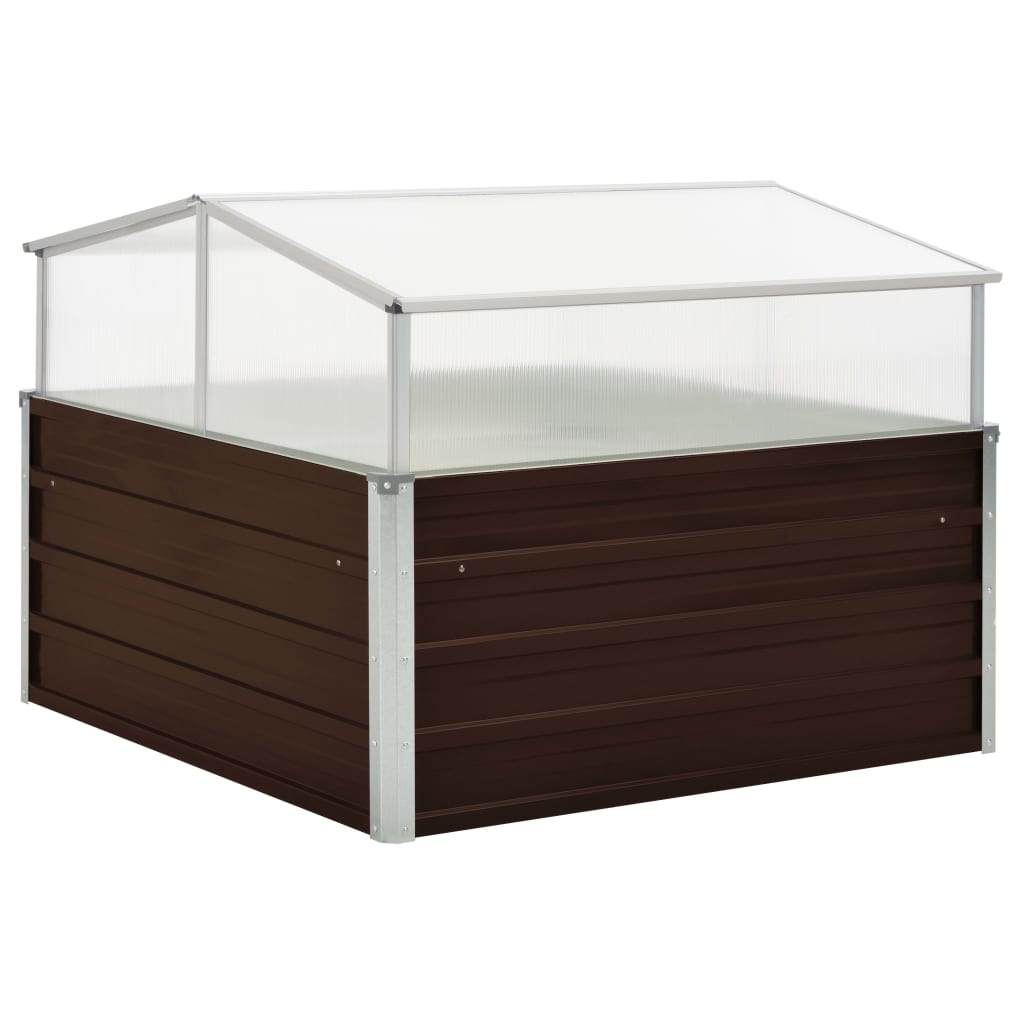 Greenhouse Brown 100x100x85 cm Galvanised Steel - R and M Furniture
