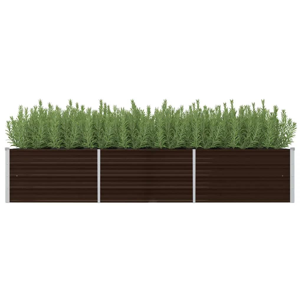Garden Raised Bed Brown 240x80x45 cm Galvanised Steel - Merkel Designers